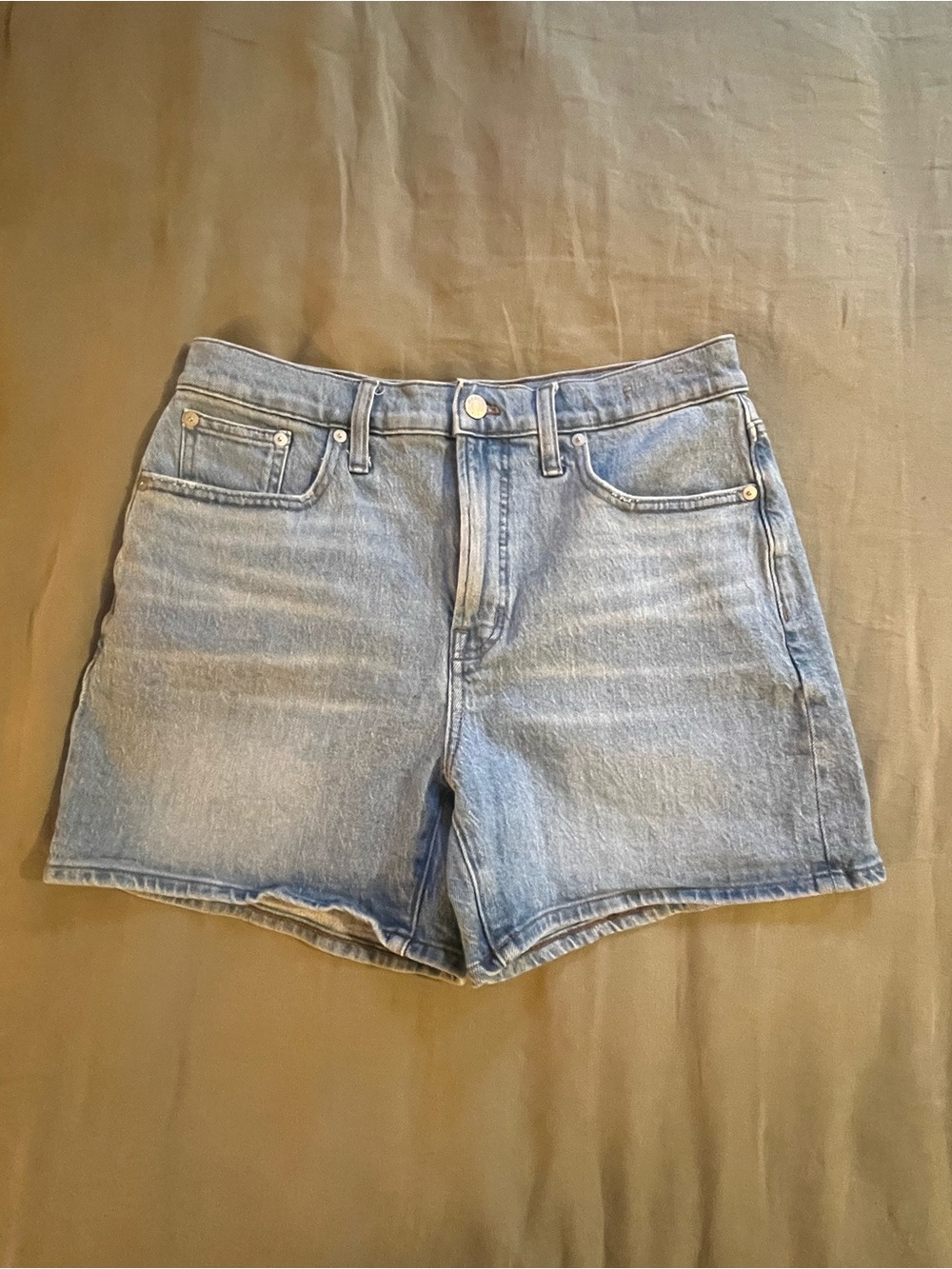 Madewell The Perfect Mid Length Light Denim Short